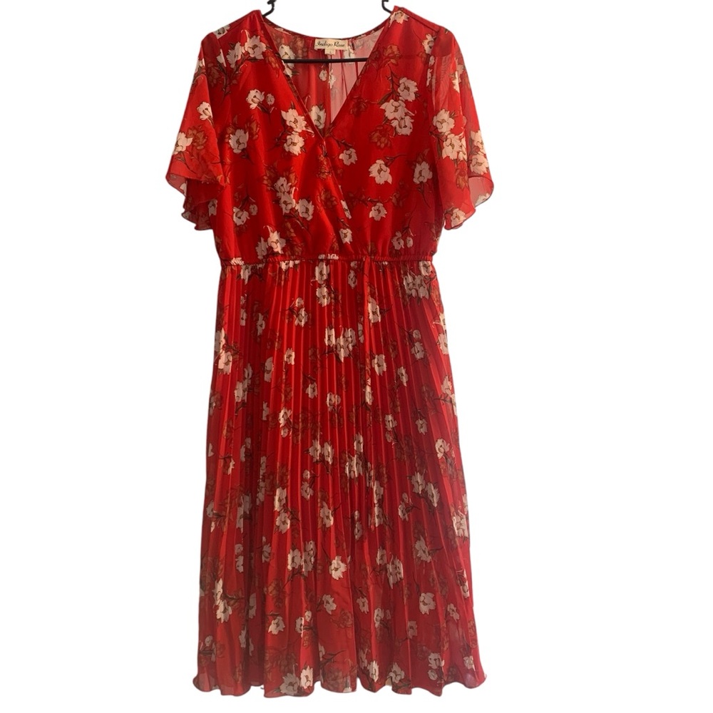 Indigo Rose Red Floral Dress